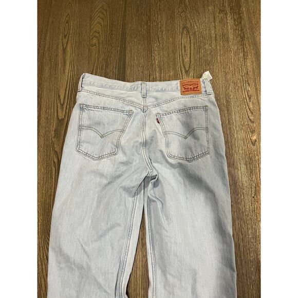 Levi's Low Pro Straight Jeans Mid-Rise Distressed Denim Light Wash Blue Size 31 - Picture 6 of 13